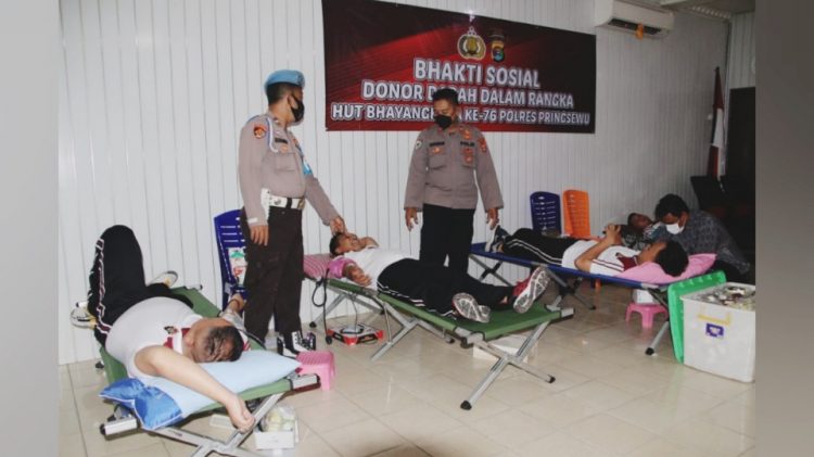 Polres Pringsewu Aksi Donor Darah