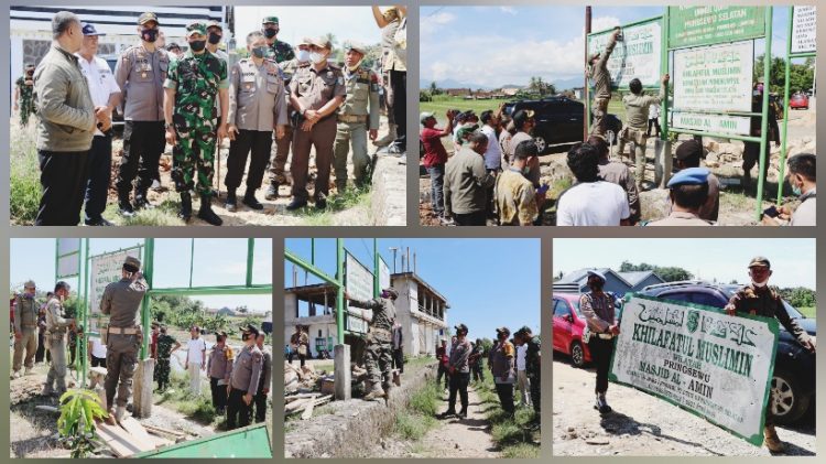 Pembongkaran Plang Khilafatul Muslimin di Pringsewu