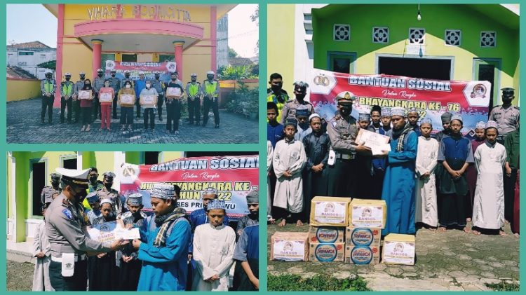 Polres Pringsewu Bagikan Bantuan Sosial