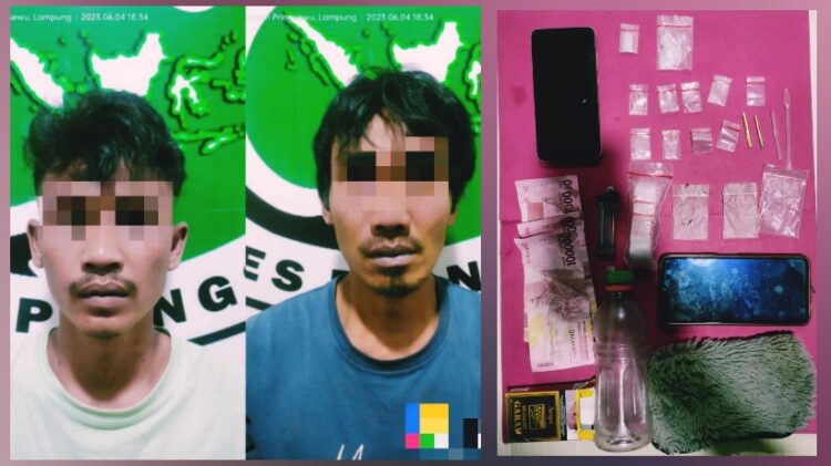 Bandar dan Pemakai Sabu Diringkus Satnarkoba Polres Pringsewu